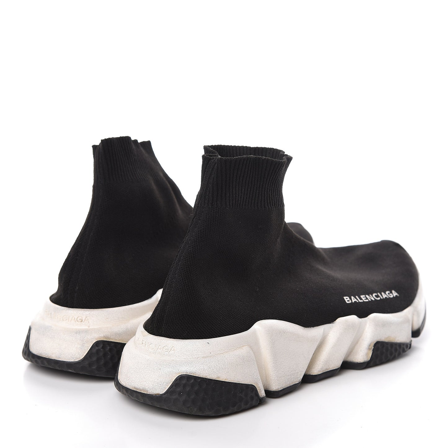 Neoprene Knit Womens Speed Sneakers 36 Black White