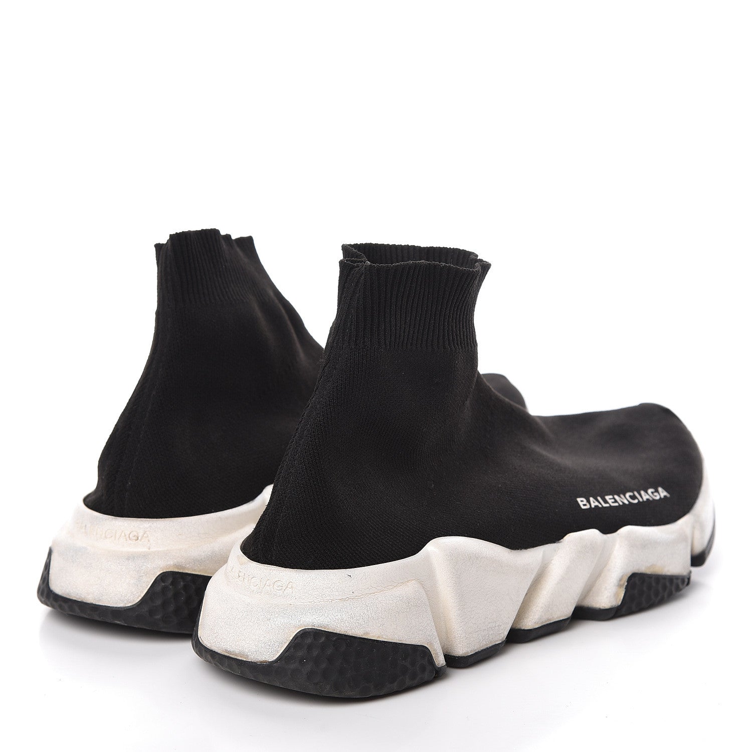 Balenciaga Neoprene Knit Womens Speed Sneakers 36 Black White 4 of 18
