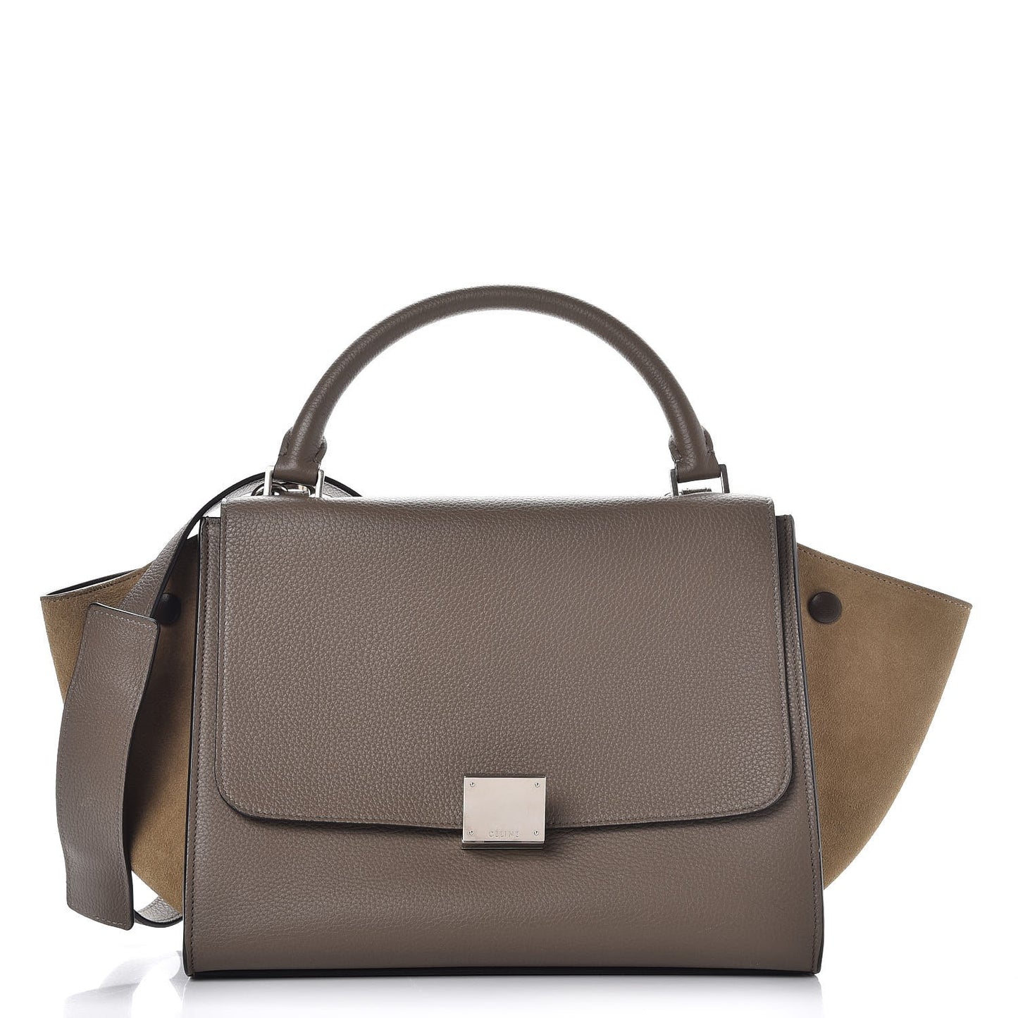 Drummed Calfskin Suede Small Trapeze Souris