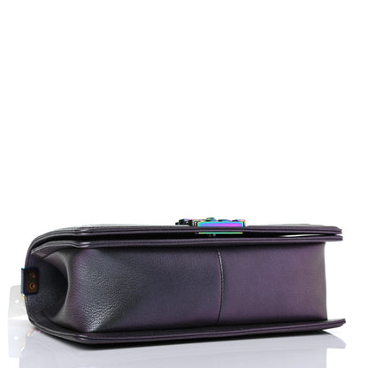 Chanel Iridescent Goatskin Quilted Medium Boy Flap Purple 3 of 4