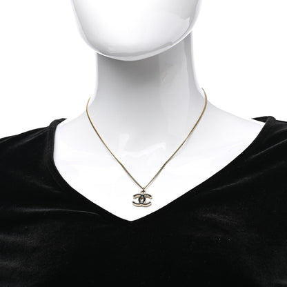 Chanel Metal Enamel CC Chain Necklace Gold Black 2 of 7