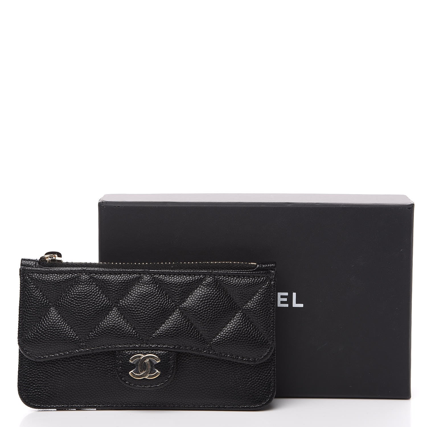 Chanel Caviar Quilted Flap Zip Card Holder Black 7 of 7
