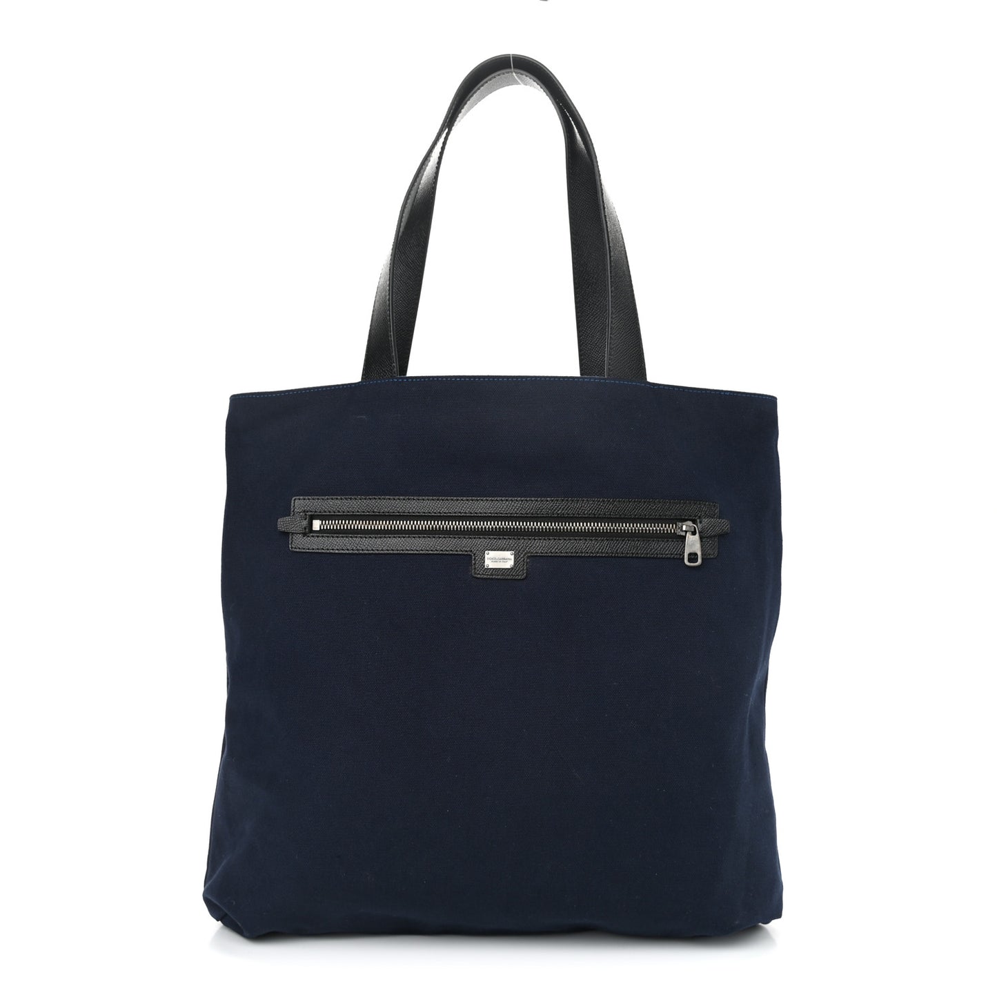 Nylon Leopard Reversible Tote Navy Black