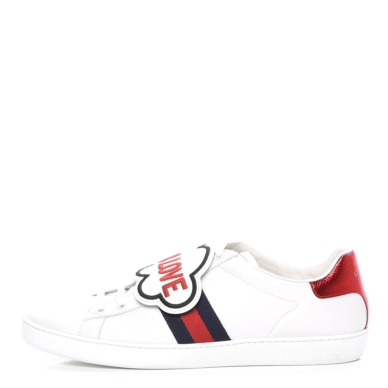 Gucci Calfskin Ayers Blind For Love Embroidered Womens Ace Sneakers 42 White 1 of 8