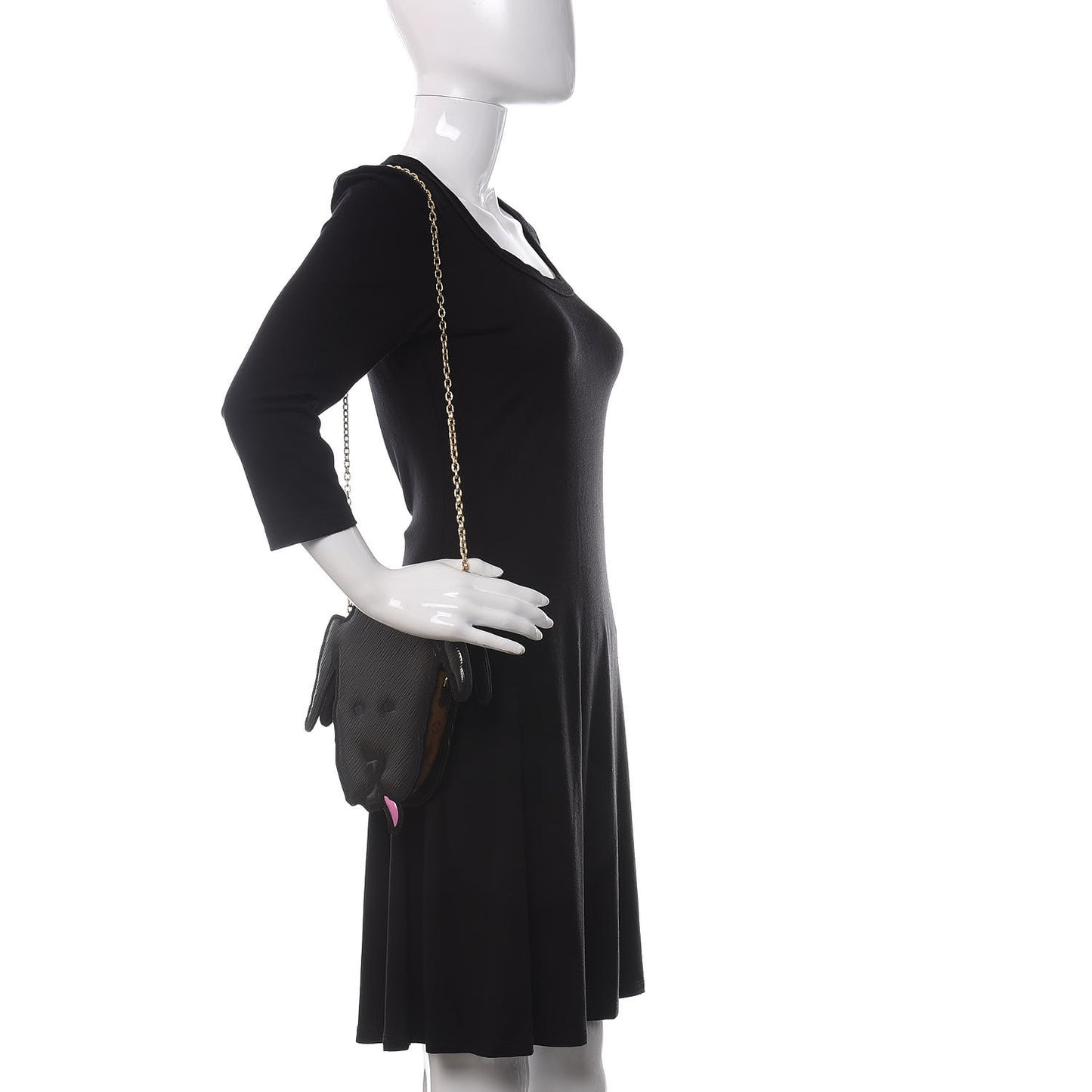 Epi Catogram Dog Face Clutch Black