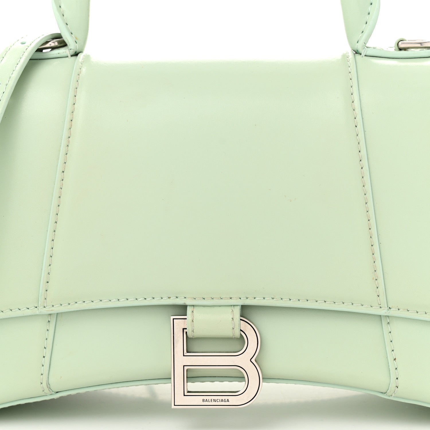 Balenciaga Shiny Box Calfskin Small Hourglass Top Handle Bag Light Green 9 of 11