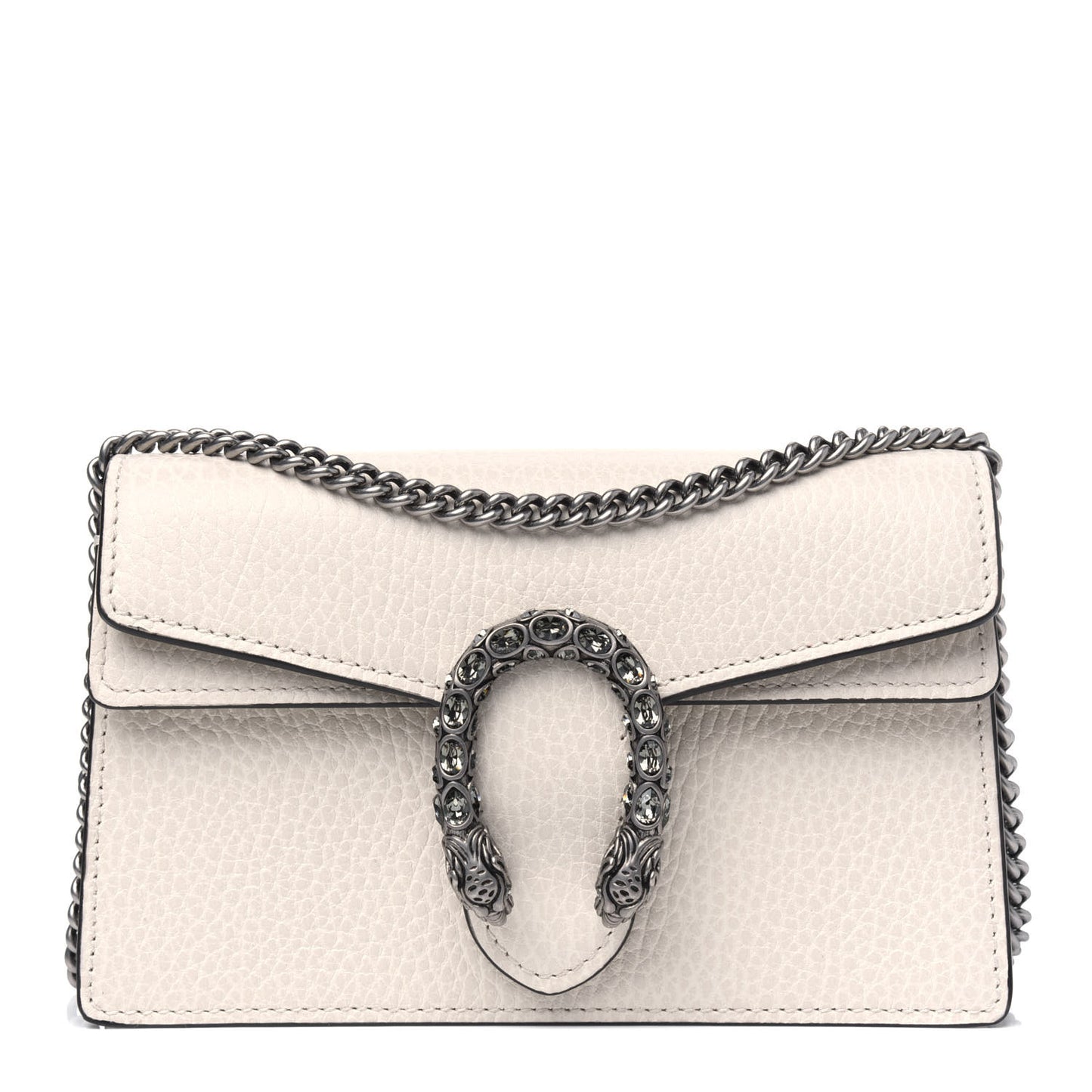Dollar Calfskin Crystal Super Mini Dionysus Shoulder Bag Mystic White Black Diamond