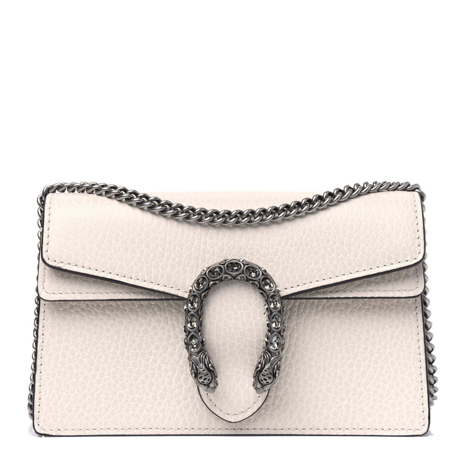 Gucci Dollar Calfskin Crystal Super Mini Dionysus Shoulder Bag Mystic White Black Diamond 1 of 4