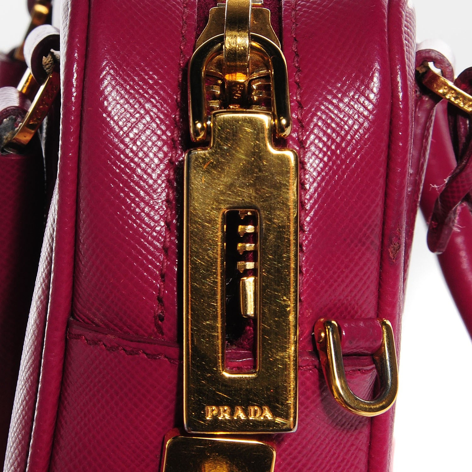 Prada Saffiano Lux Mini Crossbody Peonia 9 of 10