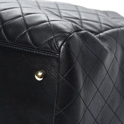 Chanel Lambskin Quilted Large Drawstring Bag Black 10 of 13