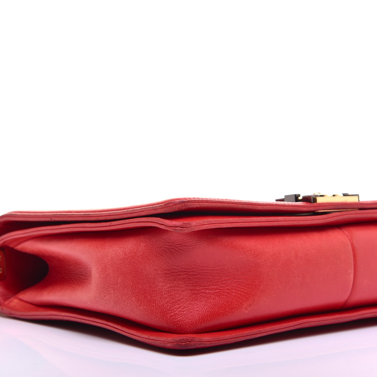 Lambskin Square Quilted Large Boy Cube Flap Red