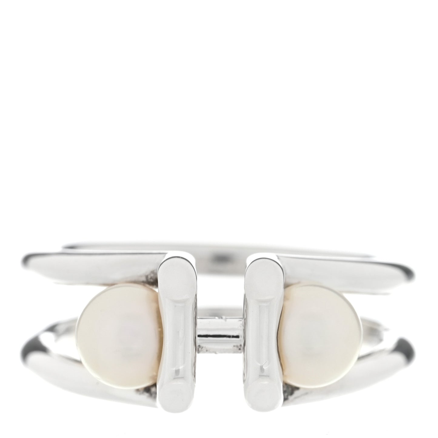 Sterling Silver Pearl HardWear Double Pearl Ring 54 7