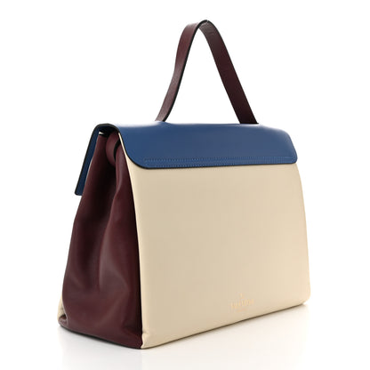 Valentino Garavani Calfskin Colorblock Mime Single Handle Bag Ruby Marine 3 of 10