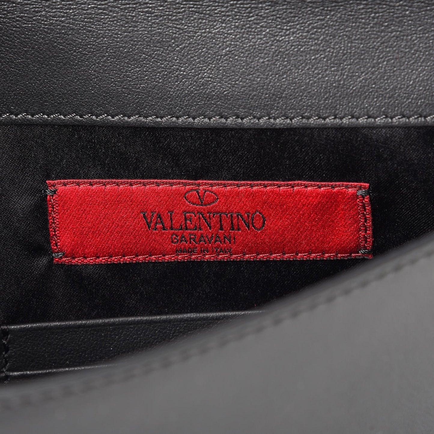 Vitello Large Rockstud Envelope Clutch Black