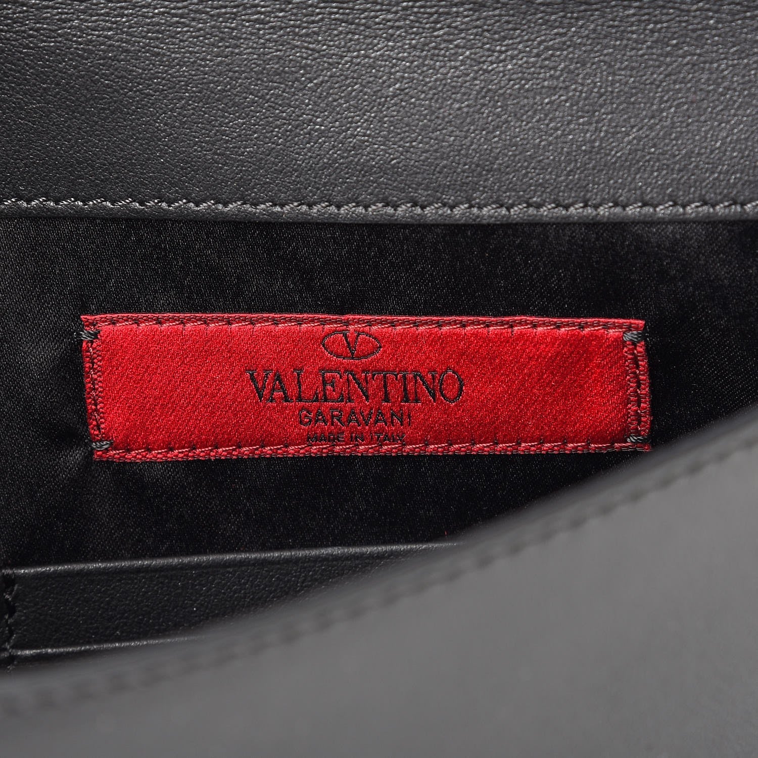 Valentino Garavani Vitello Large Rockstud Envelope Clutch Black 6 of 8