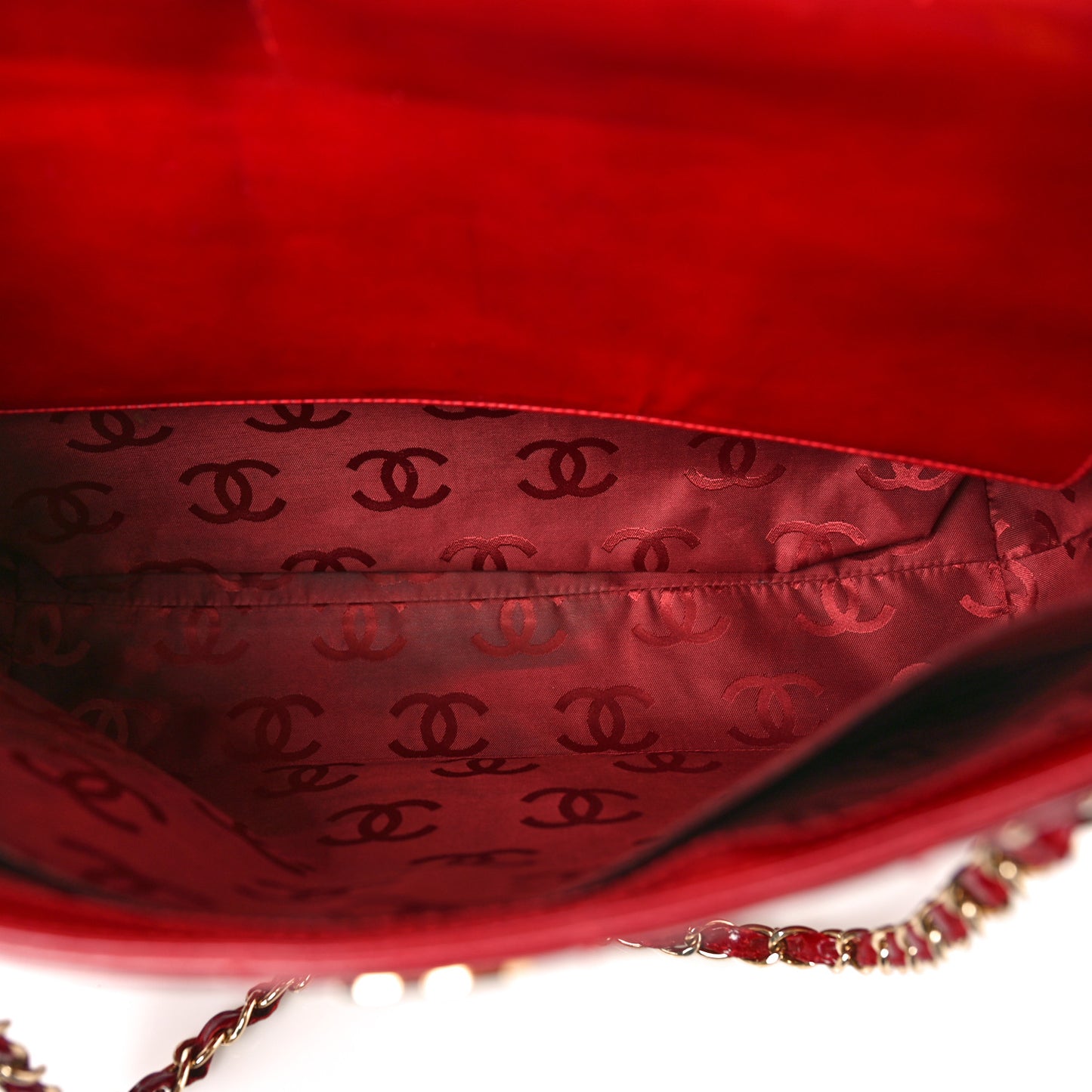 Patent Chocolate Bar CC Tote Red