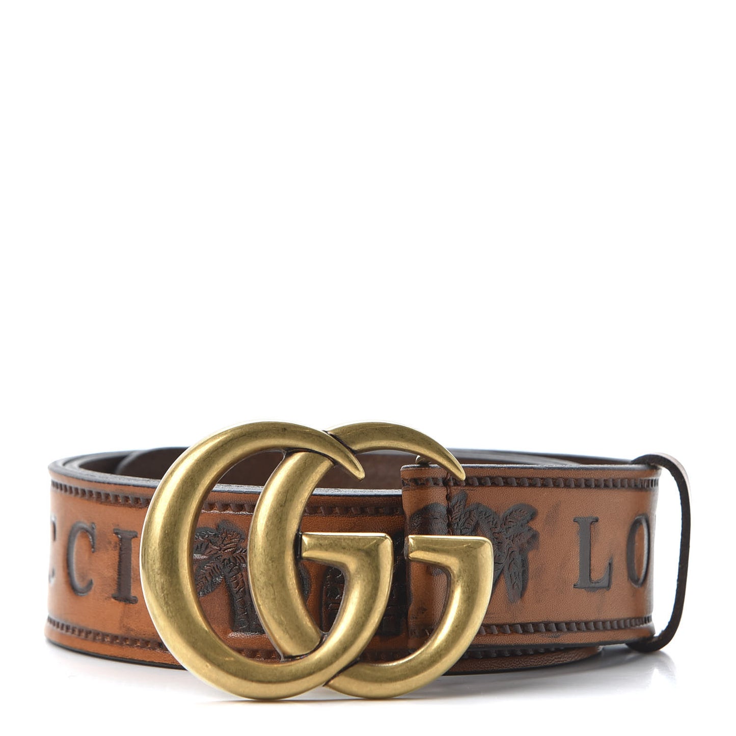 Calfskin Gucci Loved Embossed Double G 40mm Belt 90 36 Cuoio