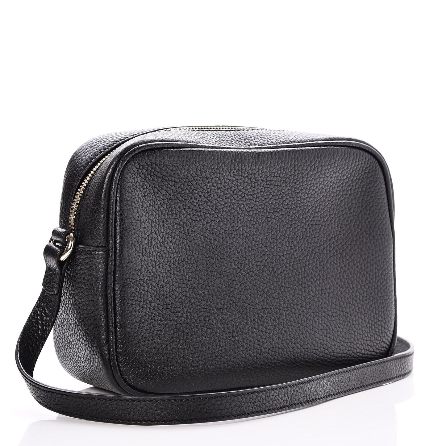 Pebbled Calfskin Small Soho Disco Bag Black