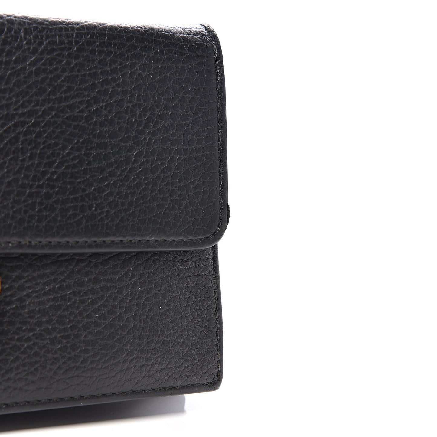 Dollar Calfskin Interlocking G Chain Wallet Black