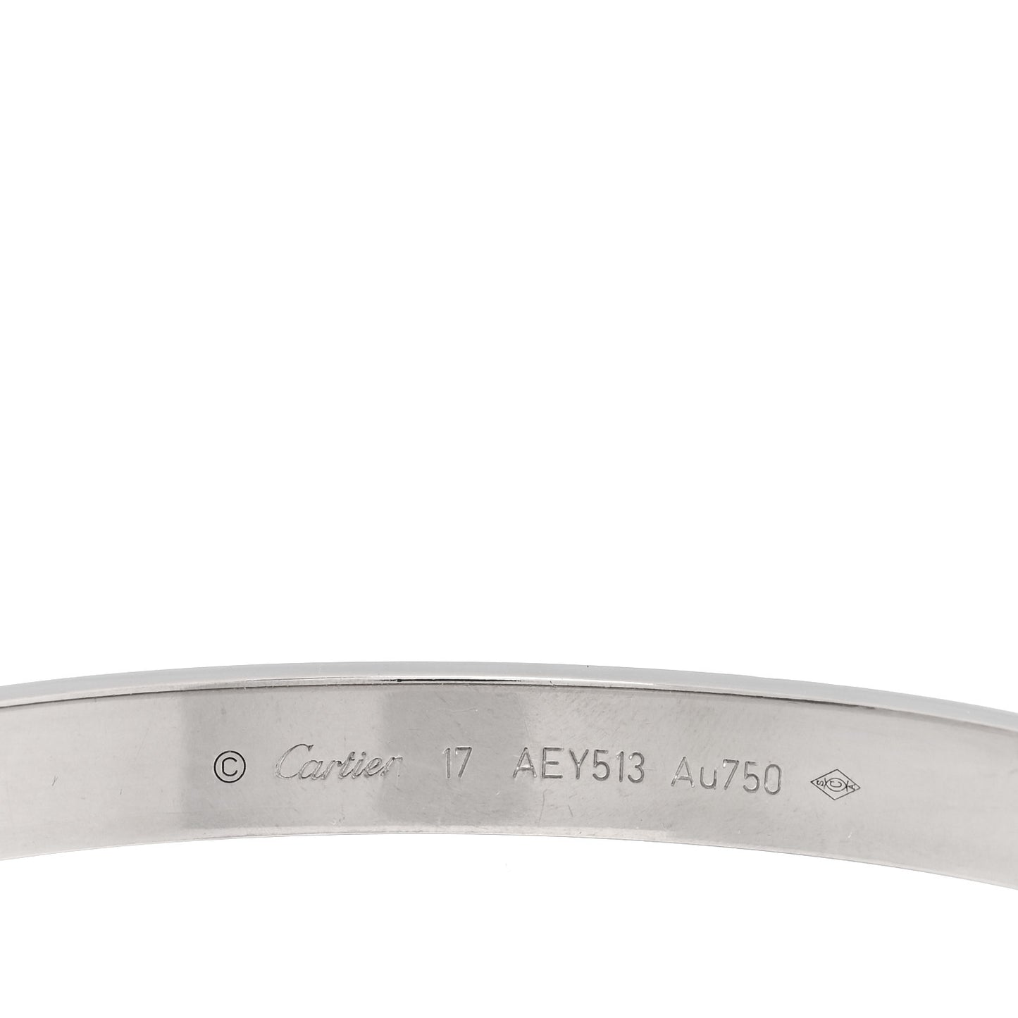 18K White Gold LOVE Bracelet 17