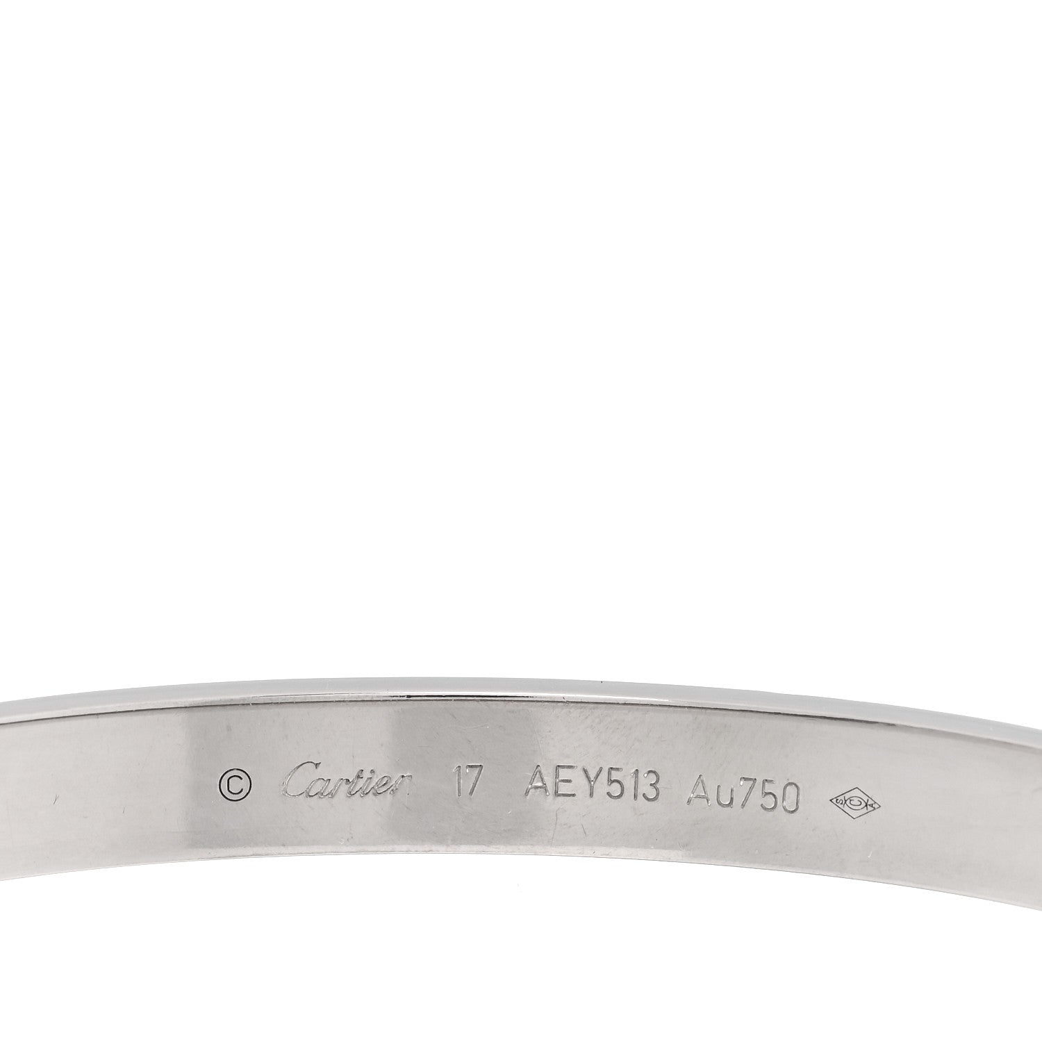 Cartier 18K White Gold LOVE Bracelet 17 3 of 7
