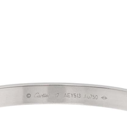 Cartier 18K White Gold LOVE Bracelet 17 3 of 7