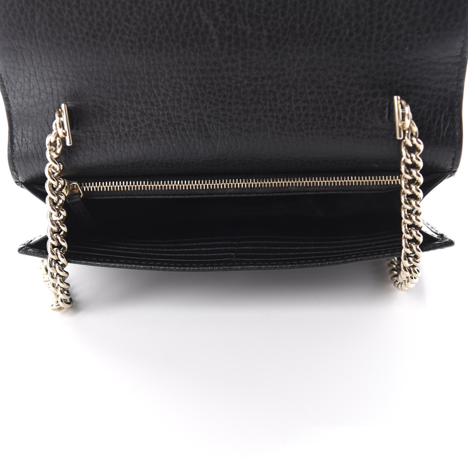 Gucci Dollar Calfskin Interlocking G Chain Wallet Black 5 of 12