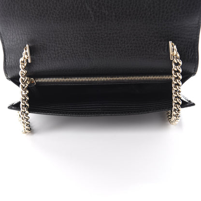 Gucci Dollar Calfskin Interlocking G Chain Wallet Black 5 of 12