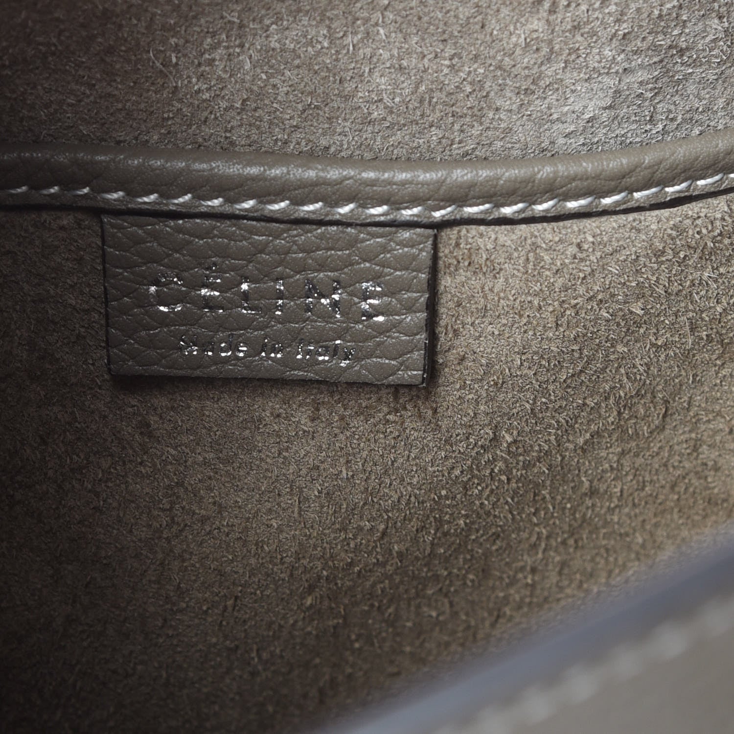Celine Drummed Calfskin Nano Luggage Souris 8 of 11