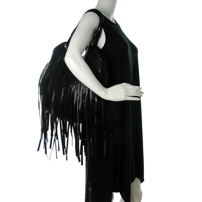 Bottega Veneta Vintage Nappa Intrecciato Fringe Hobo Nero Black 2 of 8