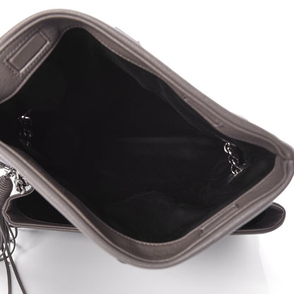 Saint Laurent Sheepskin Medium West Hollywood Monogram Fold-Over Bag Grey 5 of 8