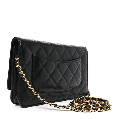 Chanel Lambskin Quilted Wallet On Chain WOC Black 3 of 11