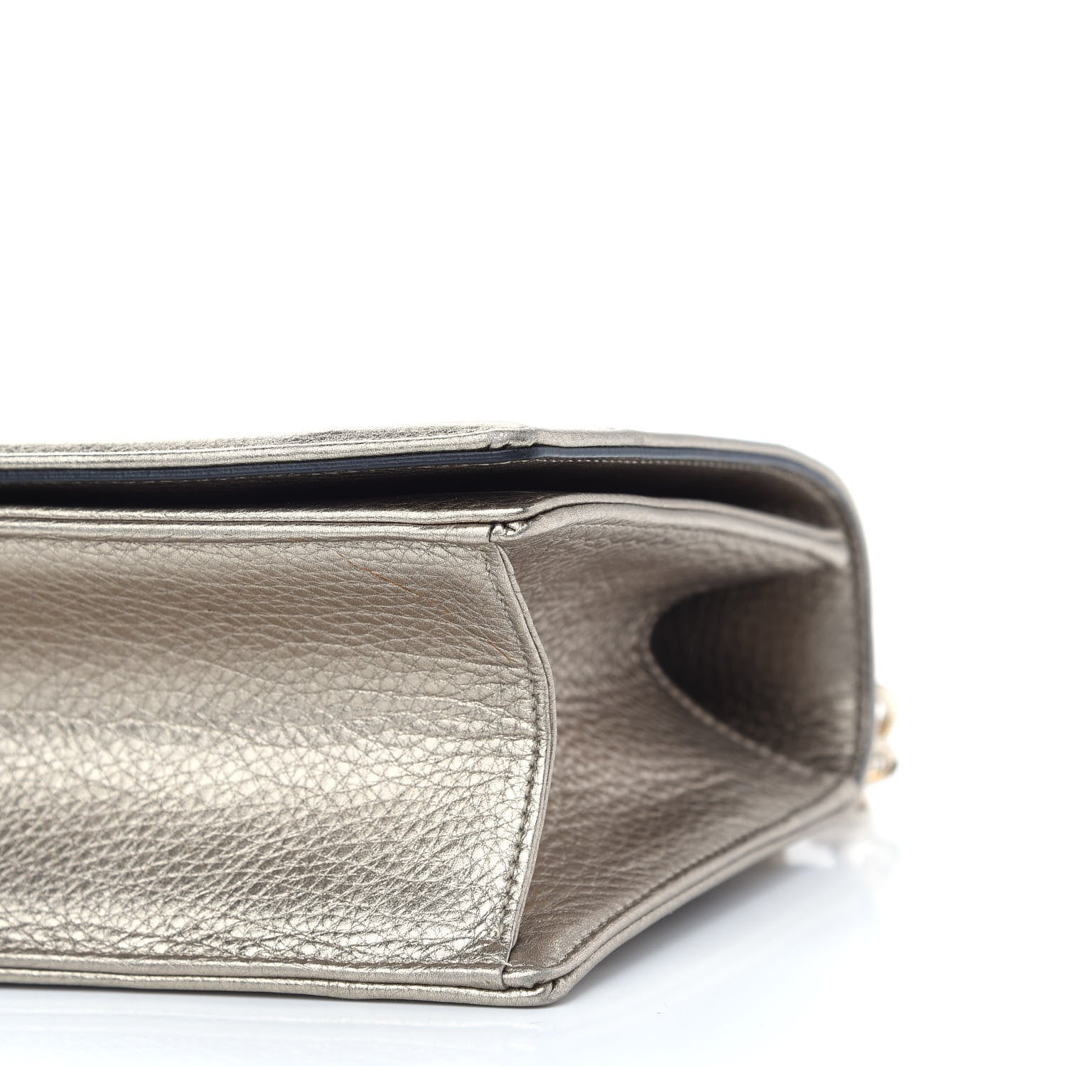 Christian Dior Metallic Grained Calfskin Medium Diorama Flap Bag Pale Gold 9 of 9