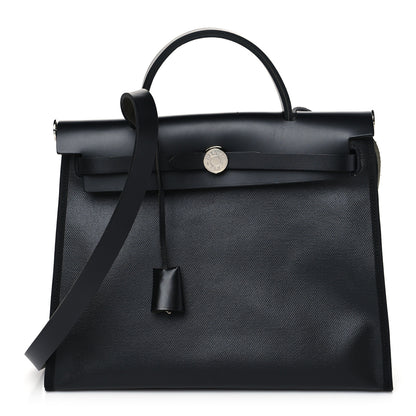 Hermes Toile H Berline Vache Hunter Herbag Zip PM 31 Black 1 of 10
