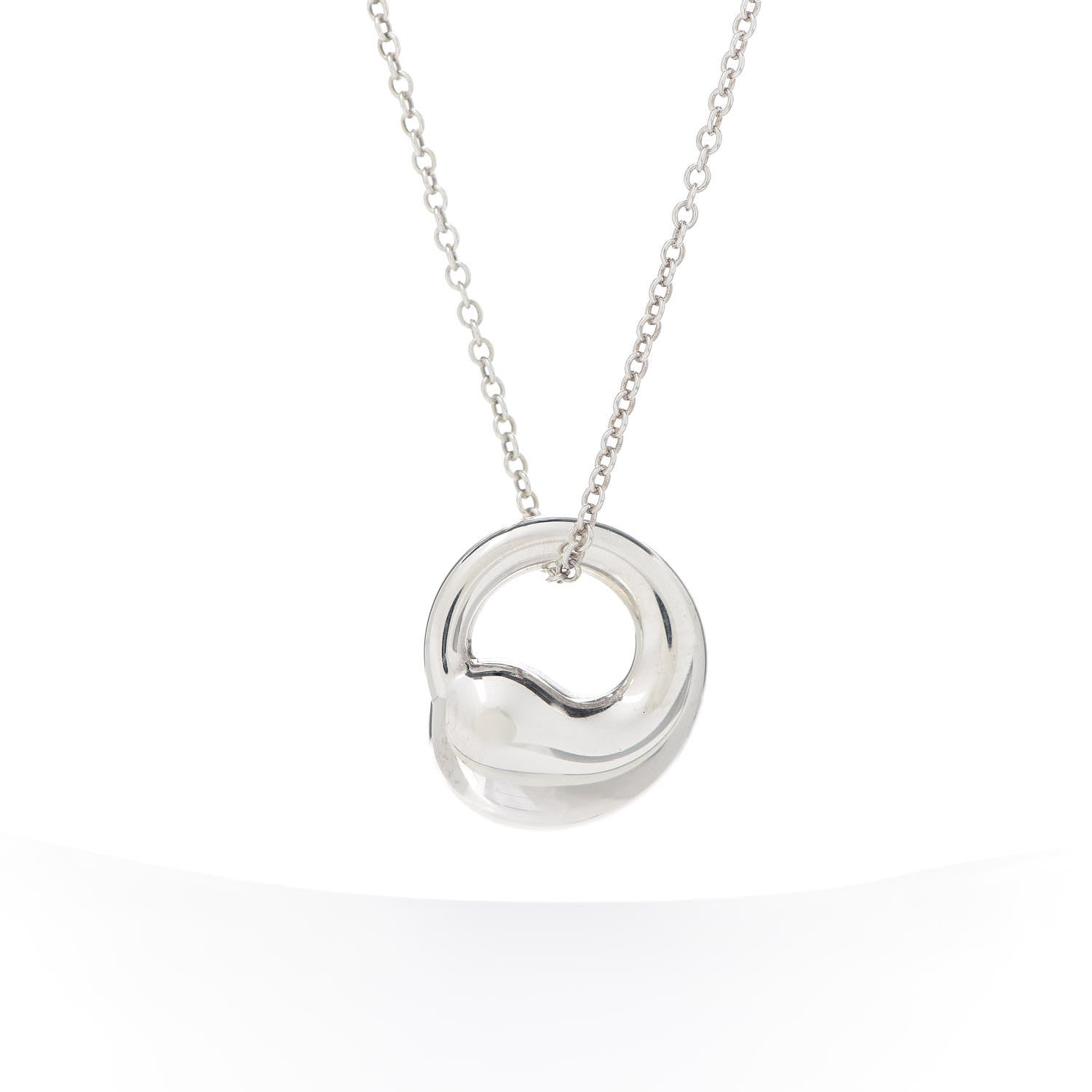 Tiffany Sterling Silver 12mm Elsa Peretti Eternal Circle Pendant Necklace 3 of 7