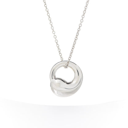 Tiffany Sterling Silver 12mm Elsa Peretti Eternal Circle Pendant Necklace 3 of 7