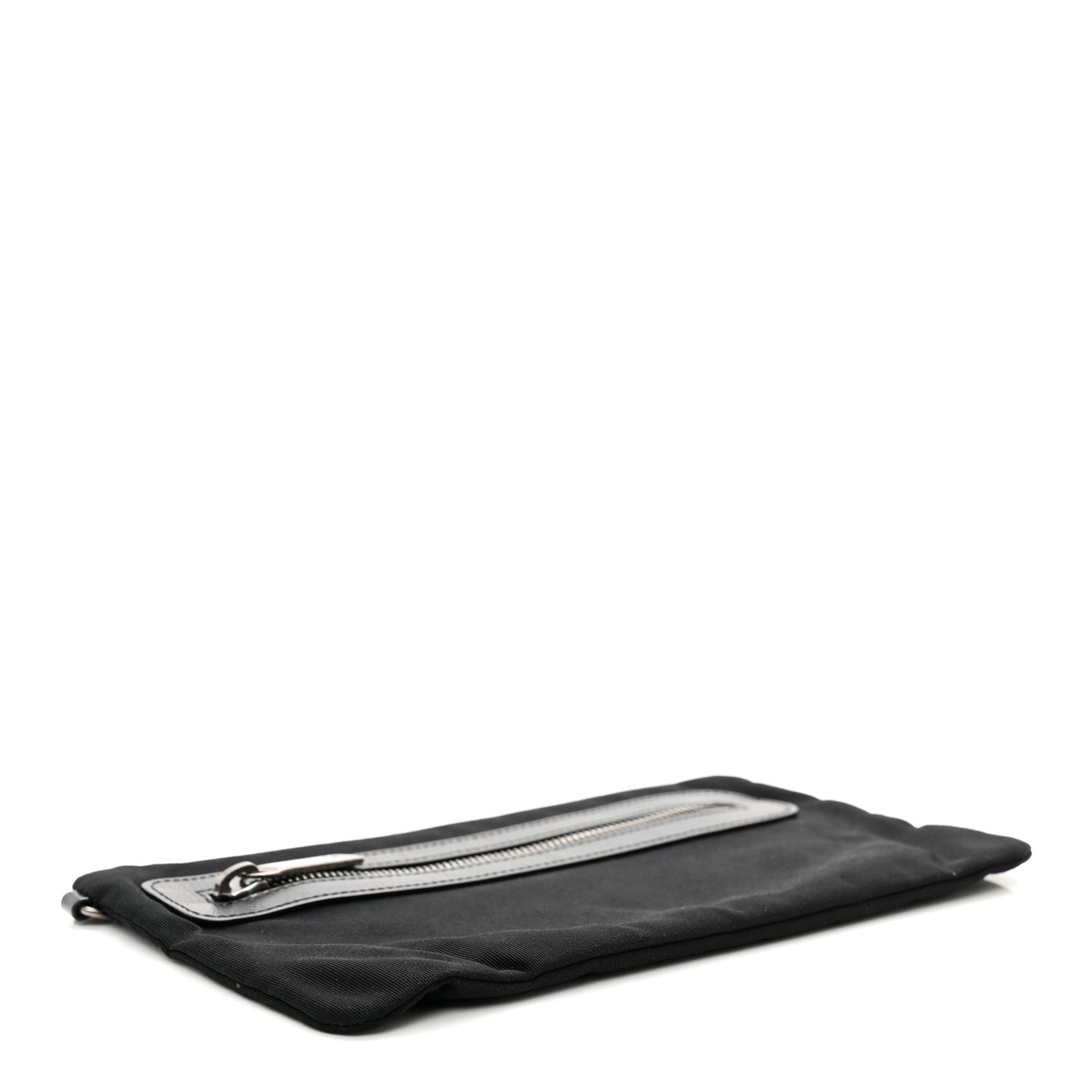 Nylon Calfskin Chesterfield Pouch Black
