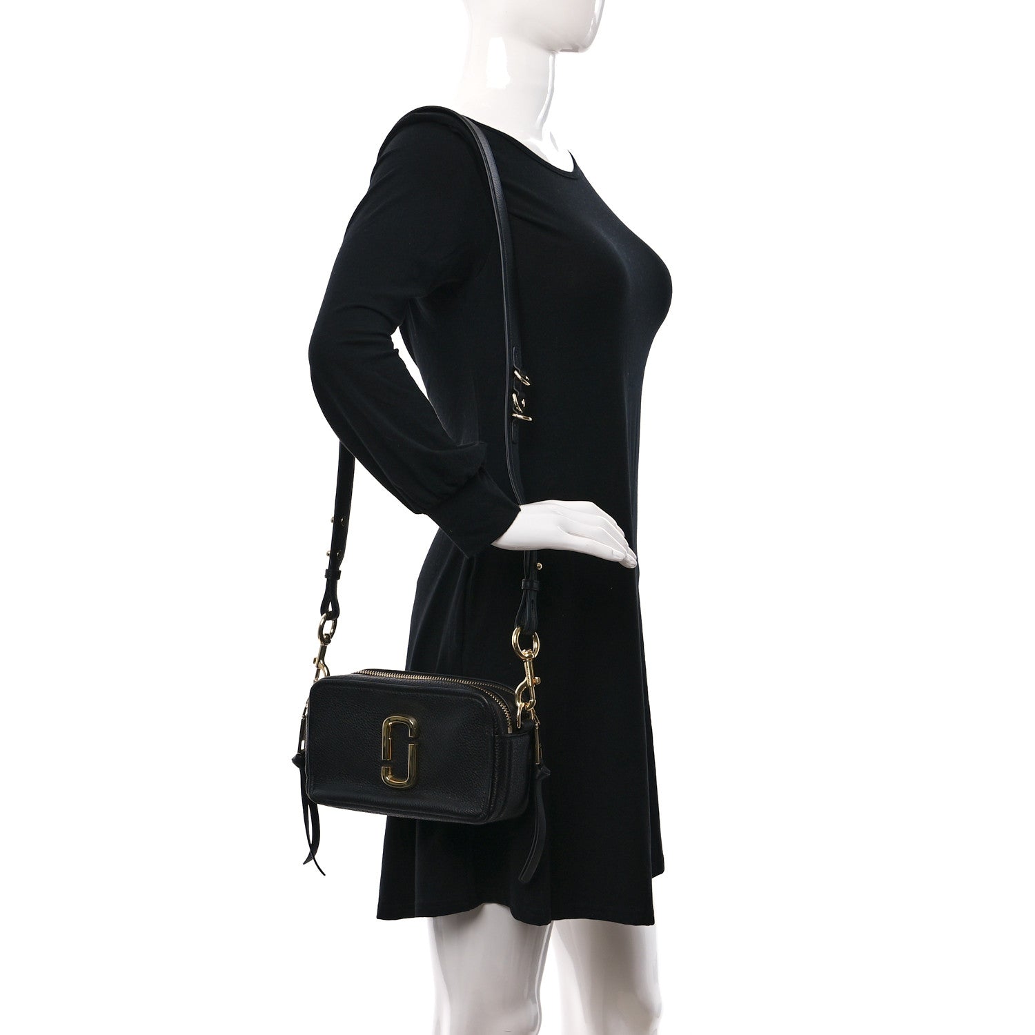 Marc Jacobs Supple Natural Grain Calfskin The Softshot 27 Bag Black 2 of 9