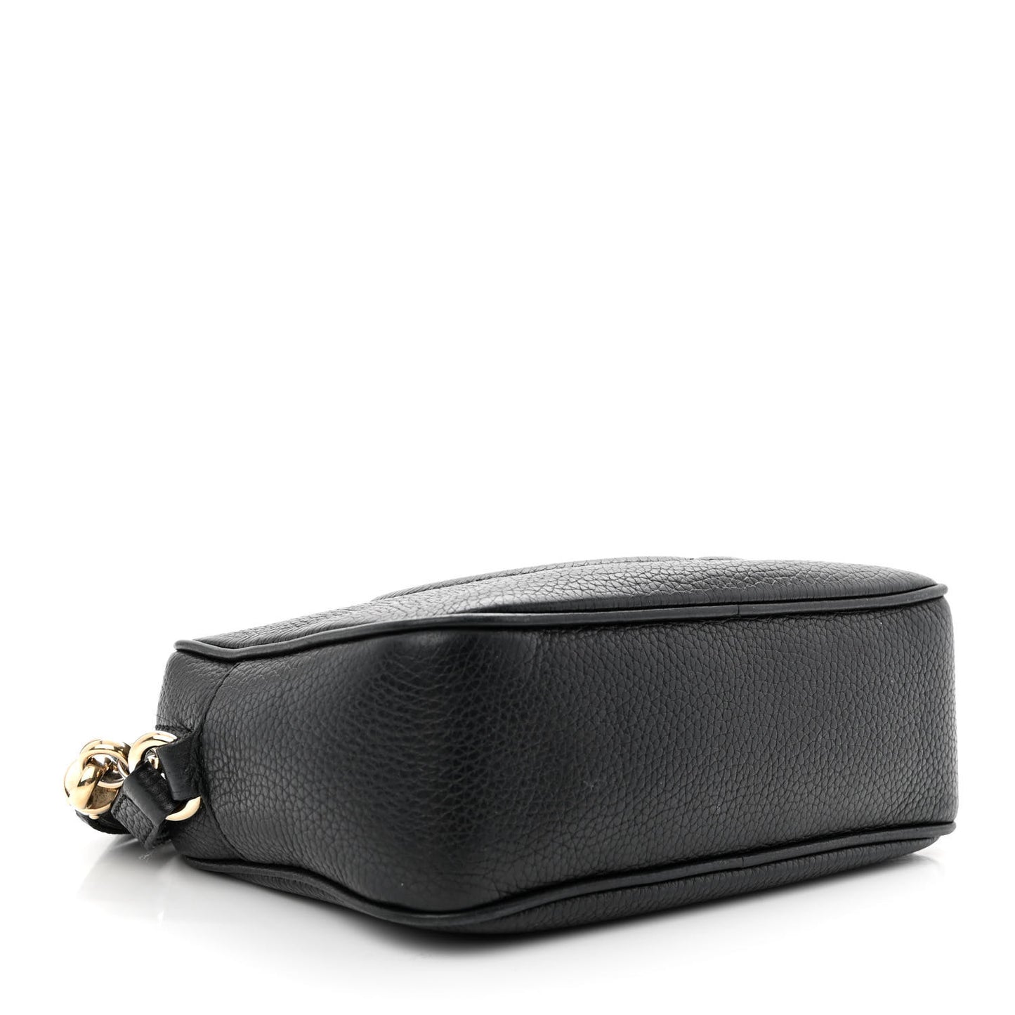 Pebbled Calfskin Small Soho Disco Bag Black