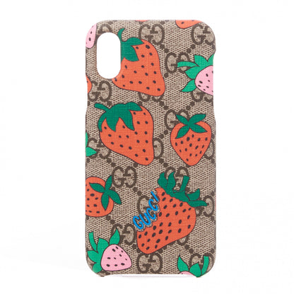 Gucci GG Supreme Monogram Strawberry iPhone X/XS Case 1 of 5