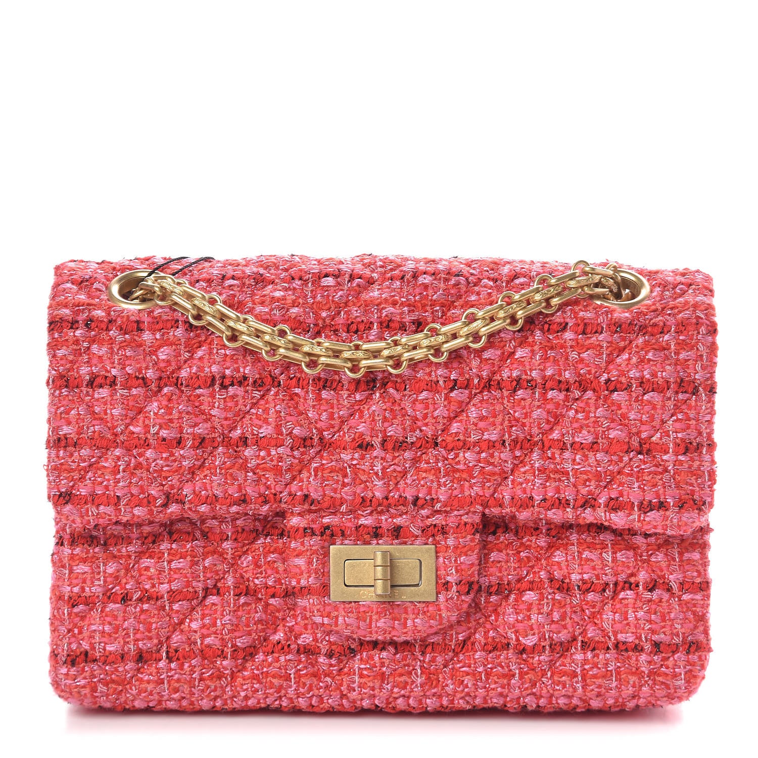 Chanel Tweed Quilted Mini 2.55 Reissue Flap Red Ecru Black 1 of 11