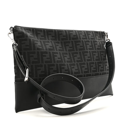 Fendi Vitello King Fabric Jacquard FF 1974 Messenger Black 3 of 12