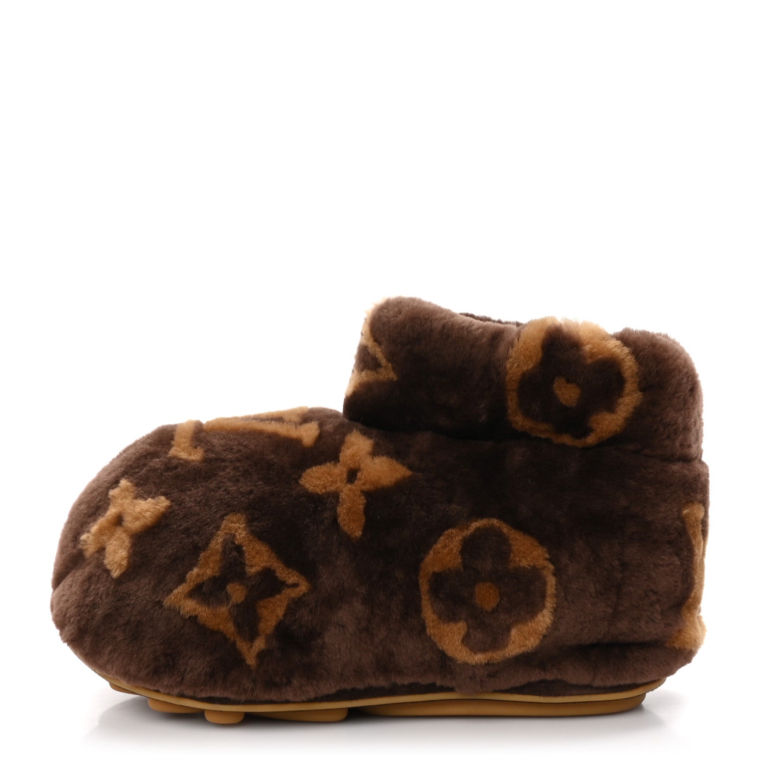Louis Vuitton Shearling Monogram LV Footprint Low Boot 7/8 Brown