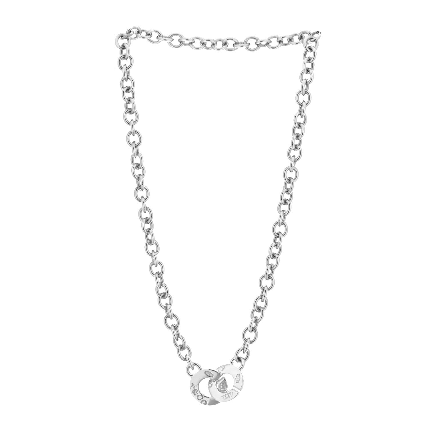 Tiffany Sterling Silver 1837 Circle Clasp Necklace 2 of 5