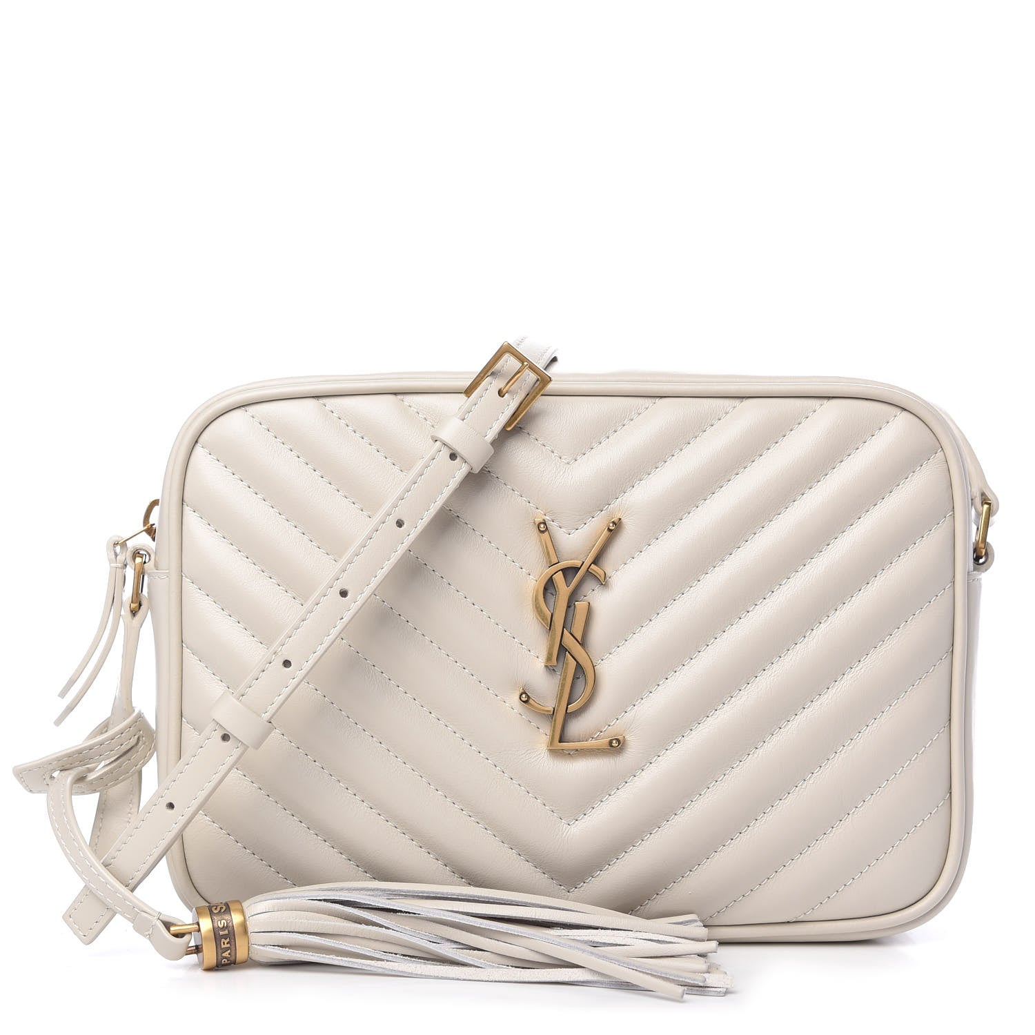 Saint Laurent Calfskin Matelasse Monogram Lou Camera Bag Crema Soft 1 of 9