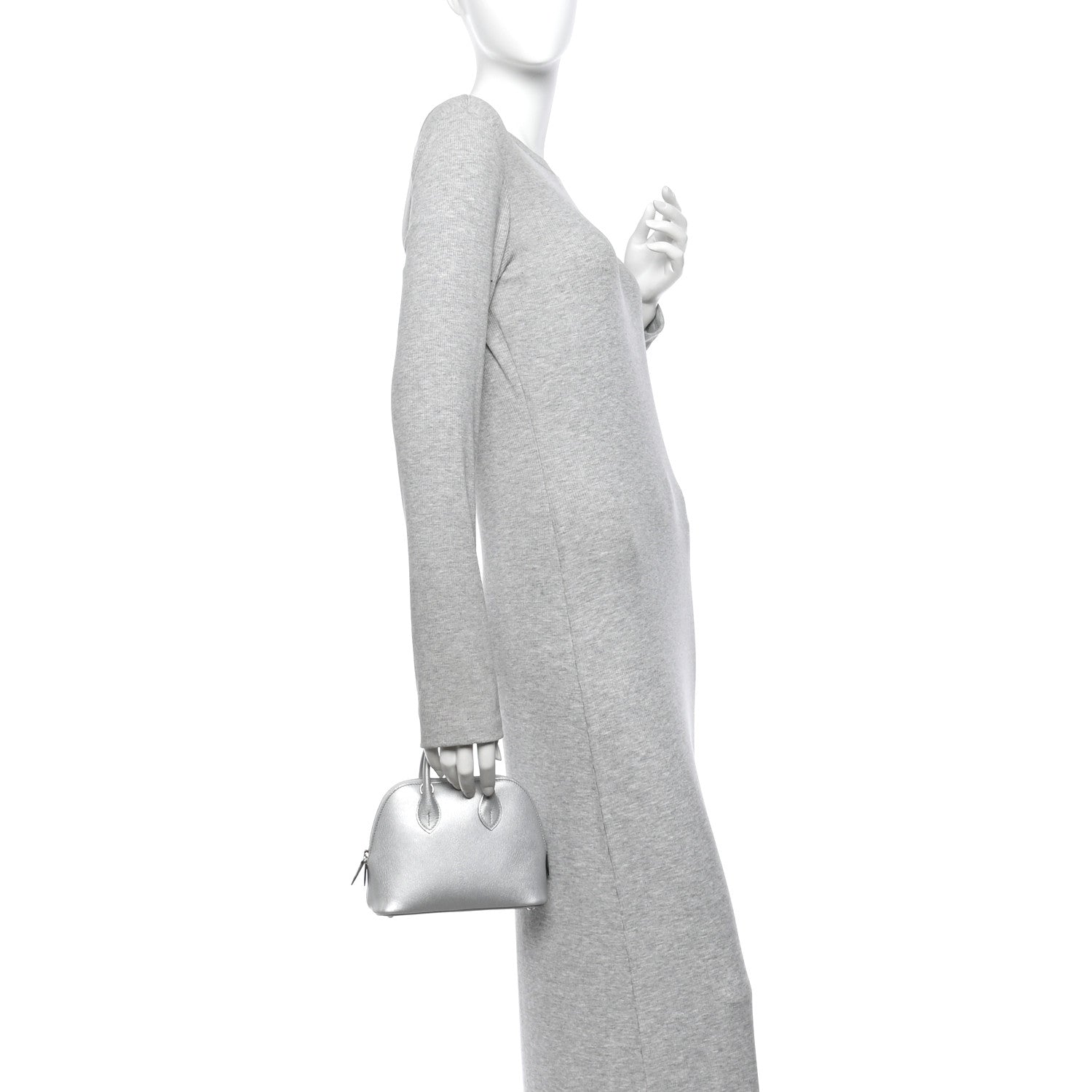 Hermes Metallic Chevre Chamkilight Mini 1923 Bolide Argent 2 of 11