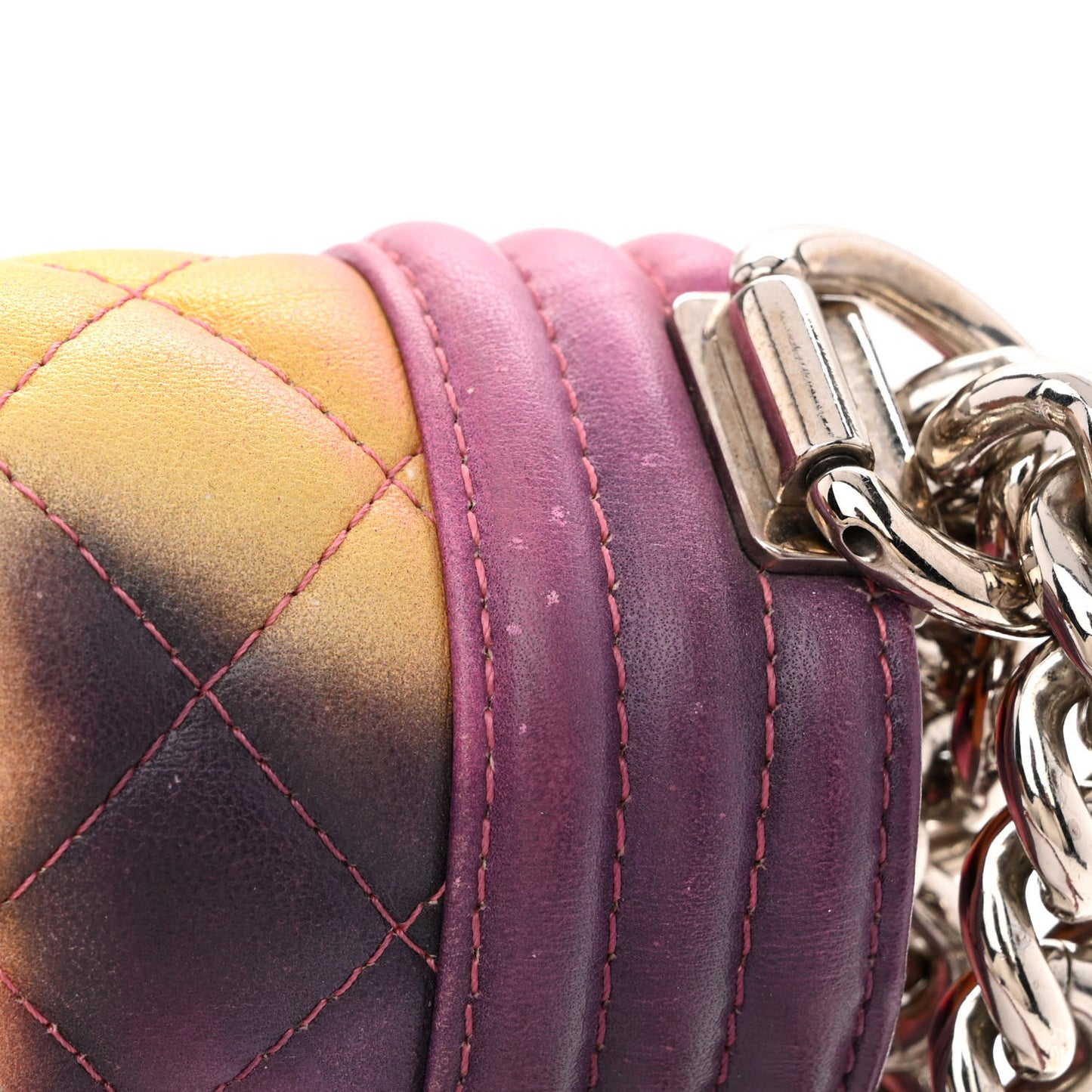 Printed Lambskin Quilted Medium Flower Power Boy Flap