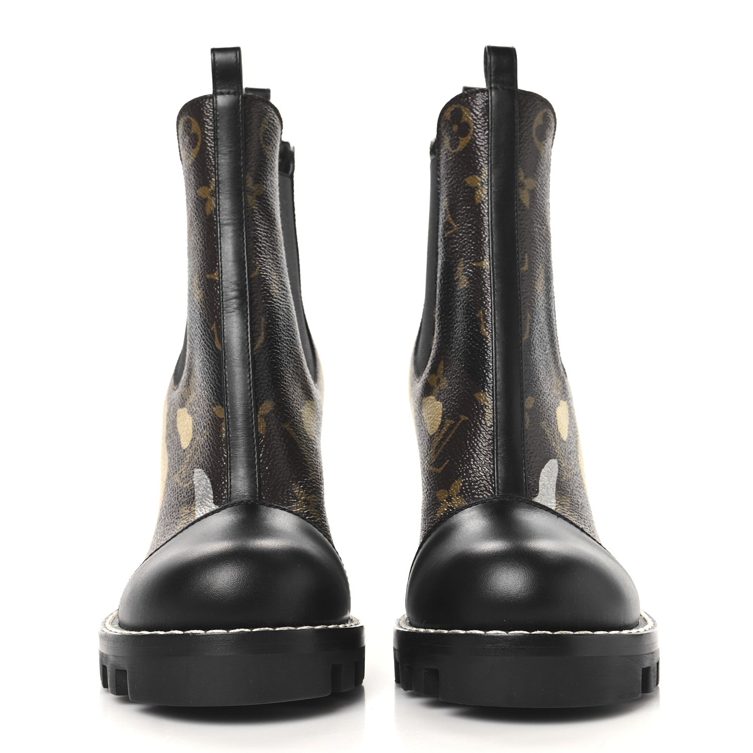 Louis Vuitton X LOL Patent Calfskin Monogram Star Trail Chelsea Ankle Boots 36 Gold Silver 3 of 9