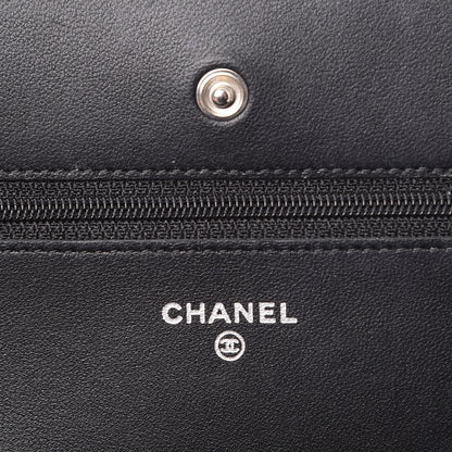 Chanel Lambskin Quilted Wallet On Chain WOC Black 6 of 10