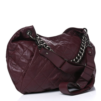Chanel Calfskin Coco Pleats Hobo Burgundy 2 of 7